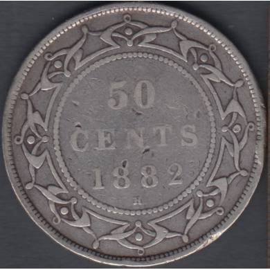 1882 H - VG - 50 Cents - Newfoundland