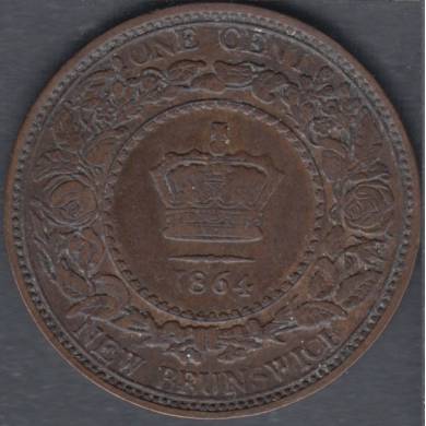 1864 - VF - Tall '6' - 1 Cent - New Brunswick