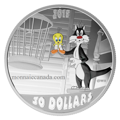 2015 - $30 - 2 oz. Fine Silver Coloured Coin – Looney Tunes™ Classic Scenes: Birds Anonymous
