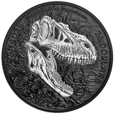 2021 - $20 - 1 oz. Pure Silver Coin - Discovering Dinosaurs: Reaper of Death