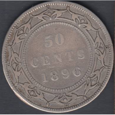 1896 - G/VG - Obverse #2 - Small 'W' - 50 Cents - Terre Neuve