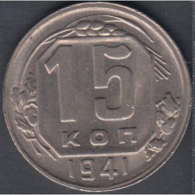 1941  - 15 Kopeks - Unc - Russia