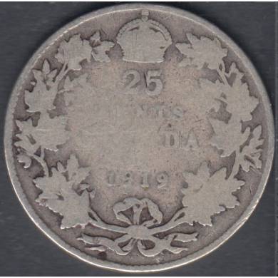 1919 - G/VG - Canada 25 Cents