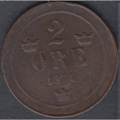 1874 - 2 Ore - Sweden