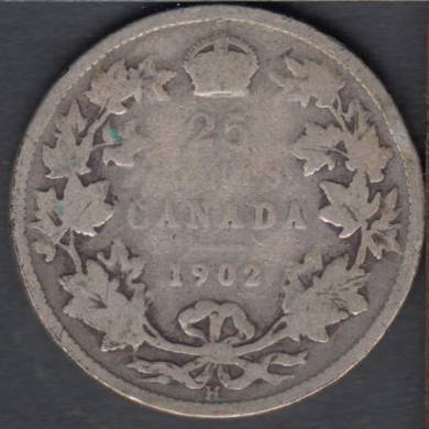 1902 H - Good - Canada 25 Cents