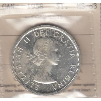 1958 - MS-63 - ICCS - Canada Dollar