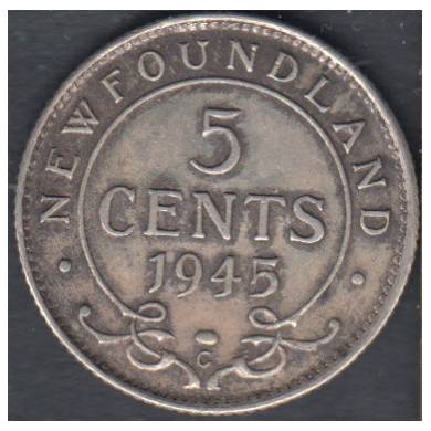 1945 C - EF - 5 Cents - Newfoundland