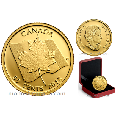 2015 - 50 Cents - Pice de 1/25 oz en or pur - Feuille d'rable