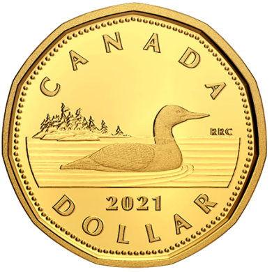 2021 - Proof - Argent Fin - Plaqué Or - Canada Huard Dollar