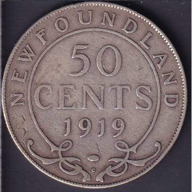 1919 C - VG - 50 Cents - Newfoundland