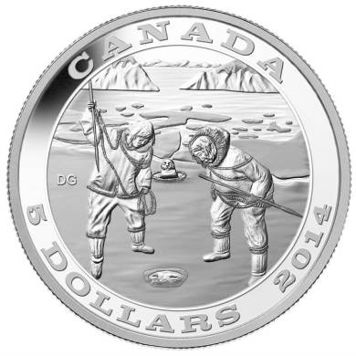2014 - $5 - Fine Silver Coin - Tradition of Hunting: The Seal