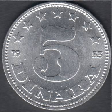 1953 - 5 Dinara - B. Unc - Yougoslavie