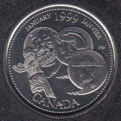 1999 - #1 B.Unc - January - Canada 25 Cents