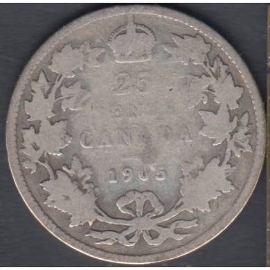 1905 - Endommag - Canada 25 Cents