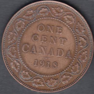 1918 - VF - Cleaned - Canada Large Cent