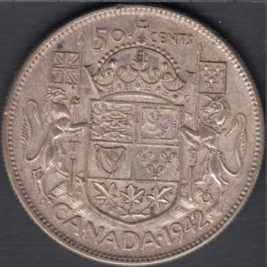 1942 Narrow Date - VF - Canada 50 Cents