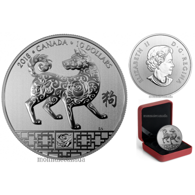 2018 - $10 - 1/2 oz. Pure Silver Coin - Year of the Dog