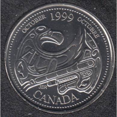 1999 - #910 B.Unc - Octobre - Canada 25 Cents