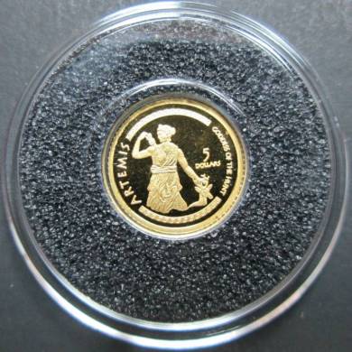 2009 Cook Islands $5 Dollars Fine Gold Proof - Artemis - NO TAX