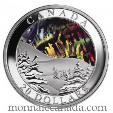 2004 - $20 Dollars Fine Silver Northern Lights Hologram