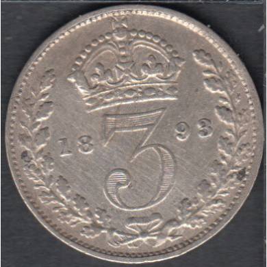 1893 - 3 Pence - Grande Bretagne
