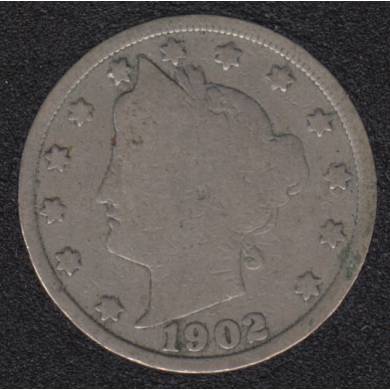 1902 - Good - Liberty Head - 5 Cents