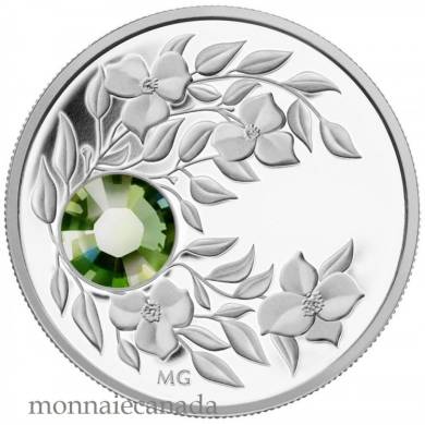 2012 - $3 - August Birthstone (Peridot) - Fine Silver Coin