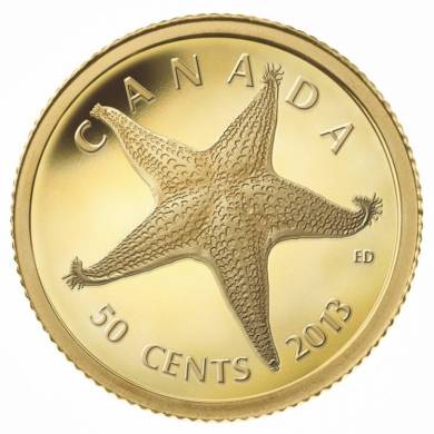 2013 - 50 Cents - Pice de 1/25 oz en or pur - L'toile de mer