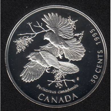 1995 - Proof - Gray Jays - Sterling Silver - Canada 50 Cents
