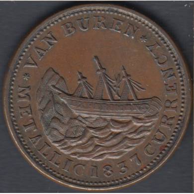 1837 - 1841 - EF - Hard Time Token - Webster Credit Currence - Van Buren Metallic Currency - L60,HT18