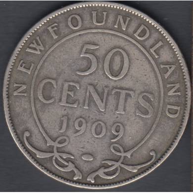 1909 - VG -50 Cents - Terre Neuve