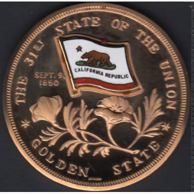 1976 - California 31th state Of The Union - Golden State - Medal