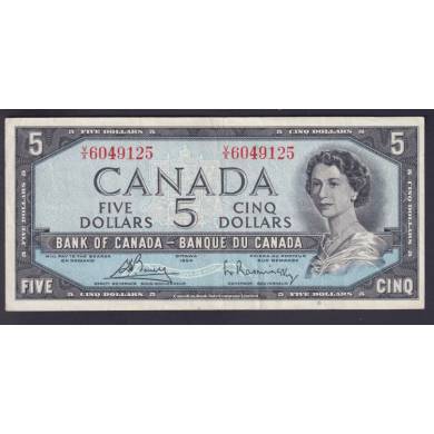 1954 $5 Dollars - AU - Bouey Rasminsky - Prefix V/X