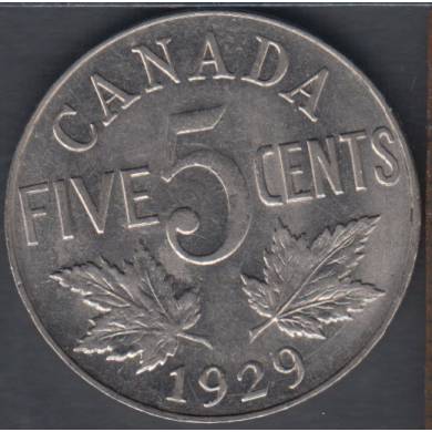 1929 - VF/EF - Canada 5 Cents
