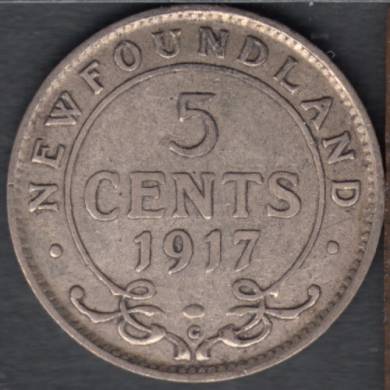 1917 C - Fine - 5 Cents - Newfoundland