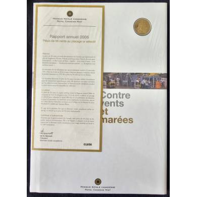 2006 Canada Rapport Annuel MRC avec 50 Cents Plaque or - Francais - RARE