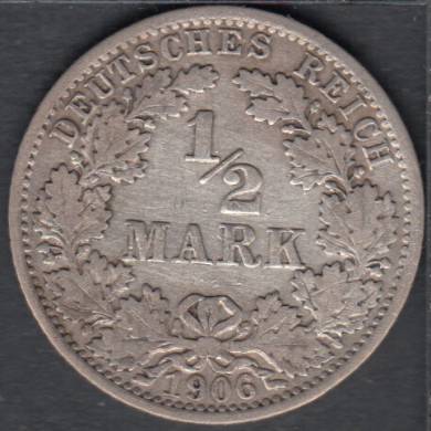 1906 A - 1/2 Mark - Allemagne