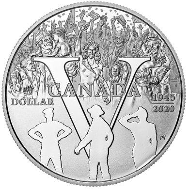 2020 - $1-  Proof Silver Dollar - 75th Anniversary of V-E Day