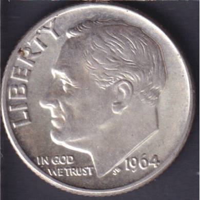 1964 D - UNC - Roosevelt - 10 Cents USA