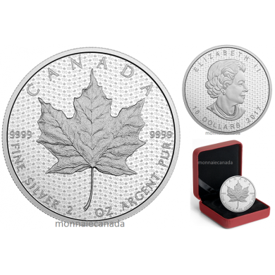 2017 - $10 - 2 oz. Pure Silver Coin  Canada 150 Iconic Maple Leaf