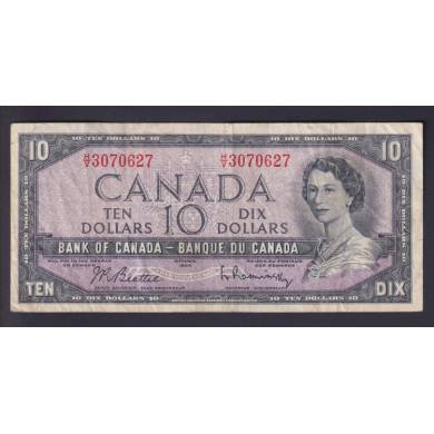 1954 $10 Dollars - VF - Beattie Rasminsky - Prefix H/V