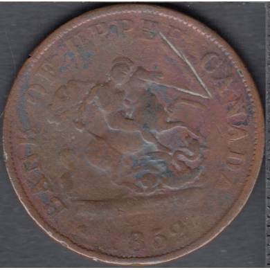 1852 - VG - Scratch - Bank of Upper Canada - Half Penny Token - PC-5B2