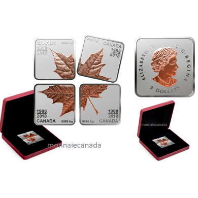 2018 - 1988 - Pure Silver Rose Gold-Plated Maple Leaf Quartet - Thirty Years
