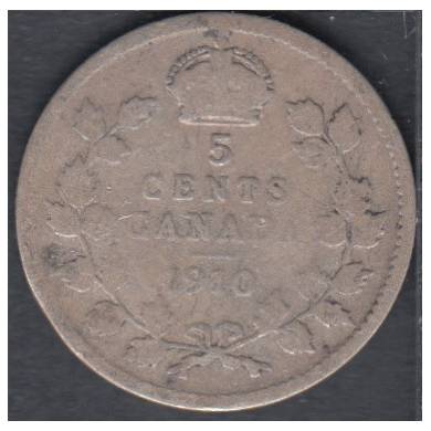 1910 - Pointed Leaves - Good - Canada 5 Cents