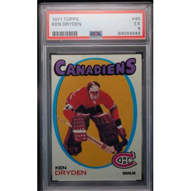1971 Topps #45 Ken Dryden Rookie Montreal Canadiens PSA 5 EX