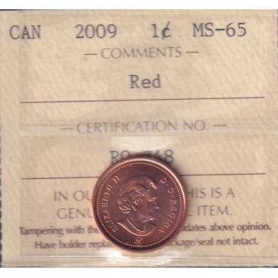 2009 - MS 65 Red - Magnétique - ICCS - Canada Cent
