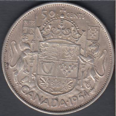 1954 - VF - Canada 50 Cents