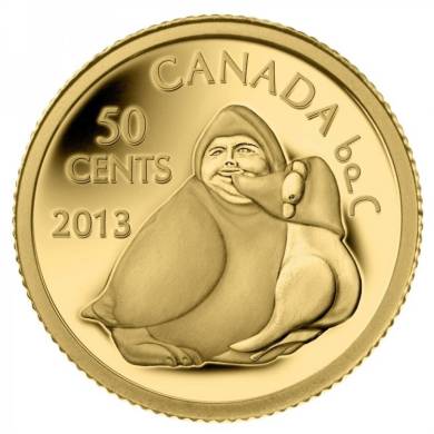 2013 - 50 Cents - Pice de 1/25 d'once en or fin - Owl Shaman Holding Goose
