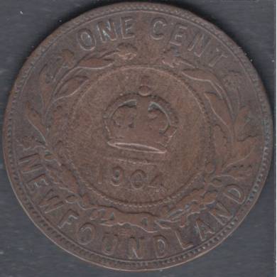 1904 H - VG - Large Cent - Newfoundland
