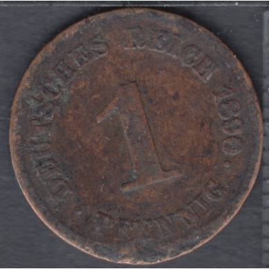1890 G - 1 Pfennig - Damaged - Germany